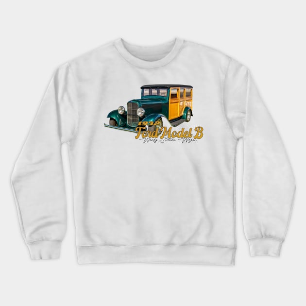 1932 Ford Model B Woody Station Wagon Crewneck Sweatshirt by Gestalt Imagery